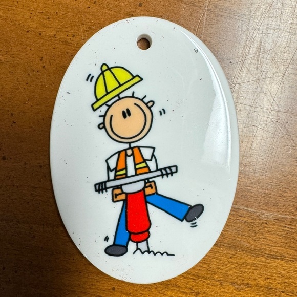 Cartoon Construction Worker Ornament - Picture 4 of 4